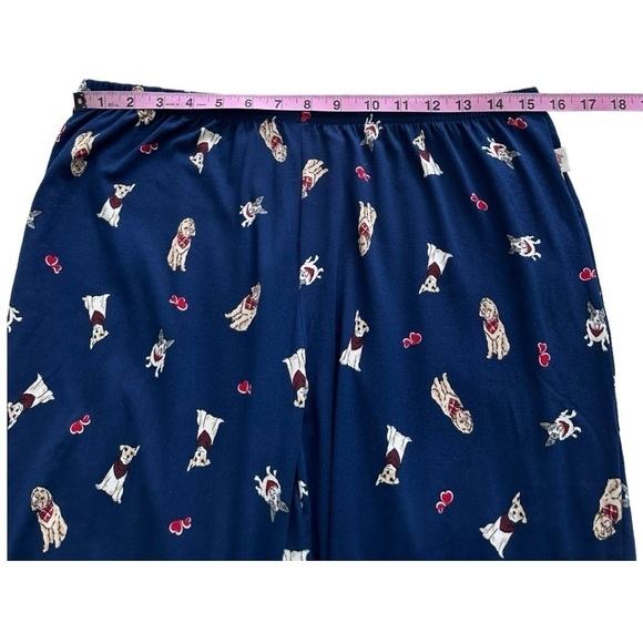 Dog Print Pajamas Long Pants Short Sleeve Button Down Lounge Set - Size Large - Picture 9 of 16